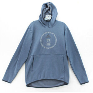 Adidas Team Issue Badge of Sports Hoodie Mens M Blue Athleisure Stretch Pocket